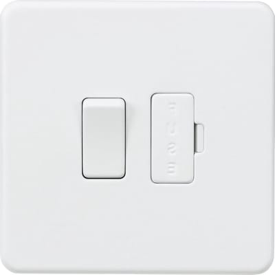 Schakelde Spoor Unit - Gefuseerde Unit - Apparaten Isoleren - Schroefloos Ontwerp - 13A - Mat Wit