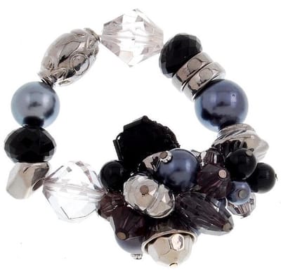 Behave - Rekarmband parels kristalkralen mix - avondstijl - 14 cm