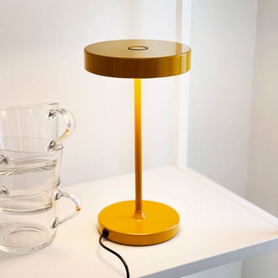 Dyberg Larsen LED tafellamp Starlight, geel, hoogte 26 cm