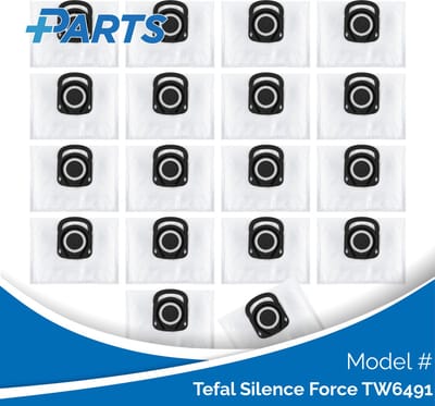 Tefal Silence Force TW6491 Stofzakken (18 Stuks, Plus.Parts® alternatief voor ZR200540)