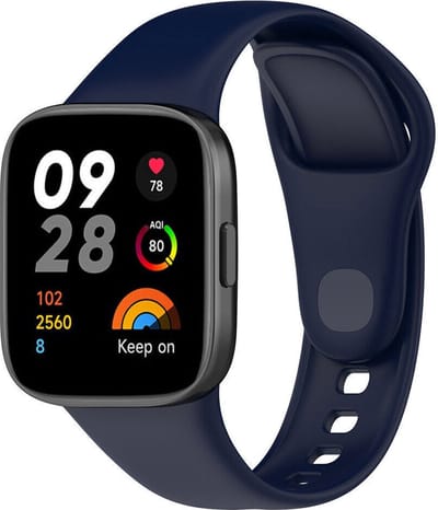 Siliconen Smartwatch bandje - Geschikt voor Redmi Watch 3 siliconen bandje - donkerblauw - Strap-it Horlogeband / Polsband / Armband
