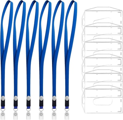 ID-kaarthoesjes met sleutelring - Badgehouders - Identificatie - Duimgleuf voor eenvoudig gebruik - 58 x 88 cm - Transparant