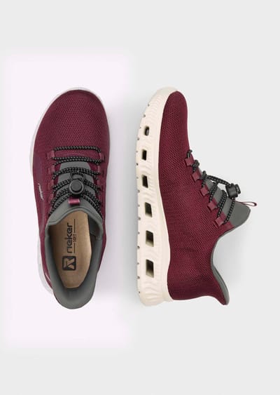 Slip in sneakers van mesh - bordeaux - Gr. 36 van Goldner Fashion