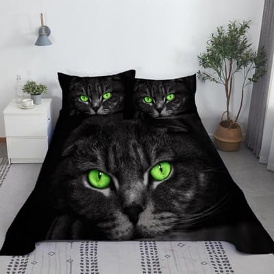 Mooie Kat Bedlaken Set Dieren Huisdieren Bedlakens En Kussensloop 3d Beddengoed Digitale Print Vlak Laken 100% Polyester Sprei 110x230cm 2pcs