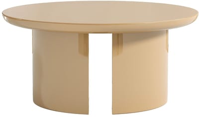 Vente-unique Set van 2 salontafels in MDF - Beige en rood gelakt - DERLALI