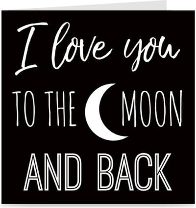 I LOVE YOU TO THE MOON AND BACK | kaart / wenskaart met envelop | liefde