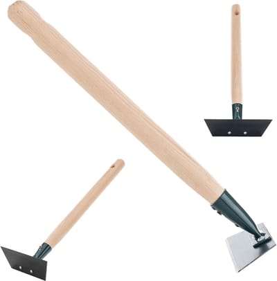 KADAX Tuinhak voor het losmaken, luchten en wieden van de grond, voor tuin, metalen blad, tuinaccessoires, onkruidhak voor het verwijderen van onkruid, cultivator (met houten steel, kort 12 cm)