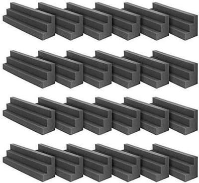 Bas Vallen Schuimpanelen - Geluidsdichte Vulling - Akoestische Controle - Brandvertragend Materiaal - 24 Stuks - Zwart