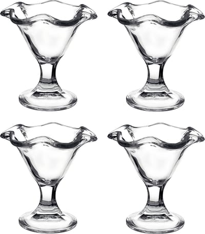 Bormioli Rocco ijs sorbet coupes - 4x stuks - op voet - glas - 240 ml - IJscoupe glazen