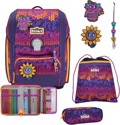 Scout Schooltas Superflash Genius Set 4-delig Fantasy Paars