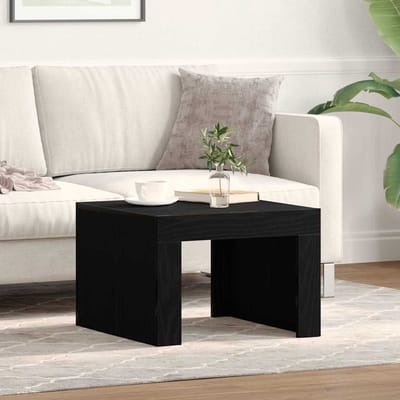 vidaXL - Salontafel - Zwart - Eiken - 50 - x - 50 - x - 35 - cm - Bewerkt - hout