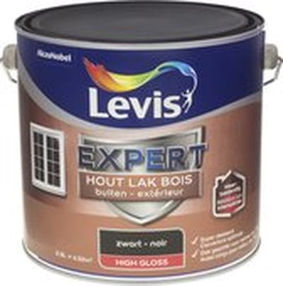Levis - Expert Hout Lak Buiten High Gloss - Zwart - 2,5 L