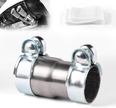 Exhaust klem, connector en reducer voor uitlaatpijp van roestvrij staal (Ø55mm tot Ø60mm) - duurzame uitlaatverbinding, eenvoudig te installeren, universele pasvorm