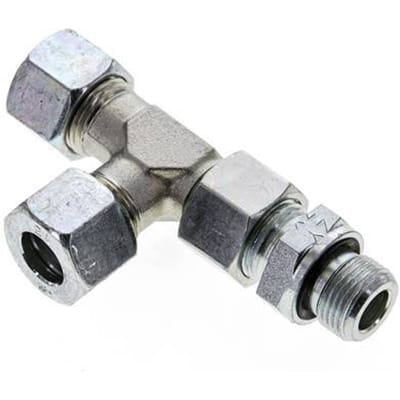 12L & G3/8'' Verzinkt Stalen L-Snijringkoppeling Buitendraad 315bar Verstelbaar ISO 8434-1