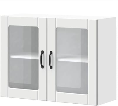 Keukenwandkast met deur - Muurkast keuken - Keuken opruimen - Stabiel bewerkt hout - 80 cm breed - Wit