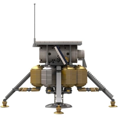MIJN EIGEN CREATIE Ruimteveer Lanceerbasis Maanlander Buitencentrum Habitat Miniatuur Bouwstenen Raket Bouwstenen Bouwspeelgoed gray