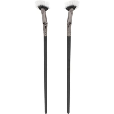 2pcs Mascara Pinceau Éventail Courbé Double Couche Anti-Paquets Améliorer les Cils Inférieurs Pinceaux d'Application Mascara Éventail gray