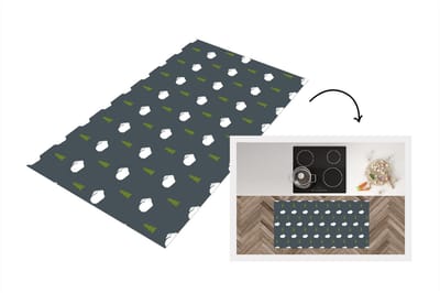 Keukenloper - Loper keuken - Bomen - Konijn - Patroon - 120x60 cm - Keukenloper vinyl