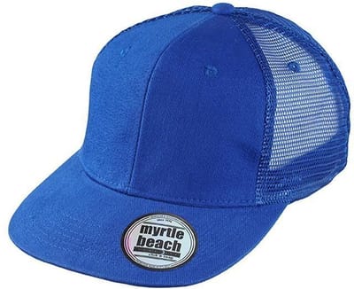 Myrtle Beach Volwassenen Unisex 6 Panel Flat Peak Cap (Koningsblauw)