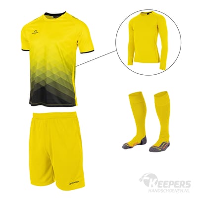 Stanno Altius Keeperstenue Yellow Black - Keepershandschoenen - Maat 140