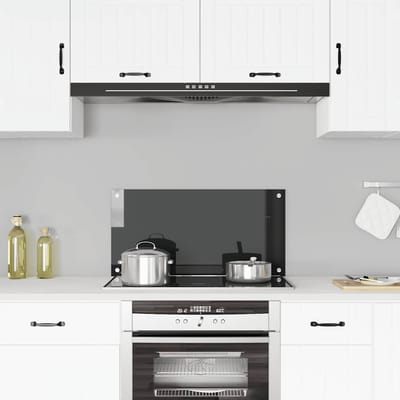 vidaXL - Spatscherm - keuken - 80x40 - cm - gehard - glas - zwart