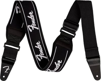 Fender 990694209 Swell neopreen logo gitaarband, lopende logo, 2.5
