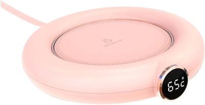 Warmhoudplaat voor mok of beker - Plaat om te verwarmen - Koffiekopverwarmer - Theebekerwarmer - Thermische warmhoudplaat - Warmhoudonderzetter - USB-koffiewarmer voor thuisgebruik op kantoor of op het bureau- Roze