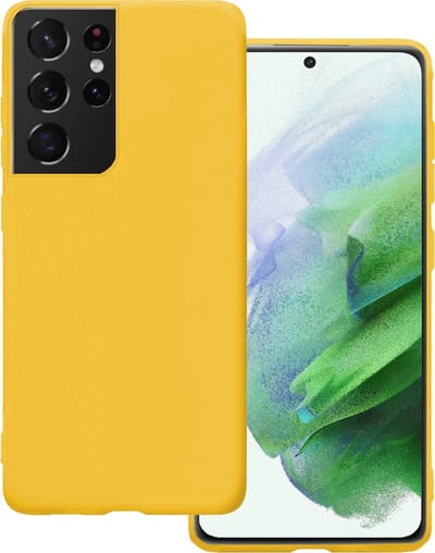 Hoesje Geschikt voor Samsung Galaxy S21 Ultra - Sterk & Shockproof - Hoes Cover - Siliconen Case - Geel