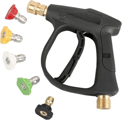 Allecto - Hogedrukspuit - Auto wassen - Krachtige spuitpistool - 1/4 inch aansluiting - 5 spuitmonden - Geschikt voor diverse reinigingsklussen - M...