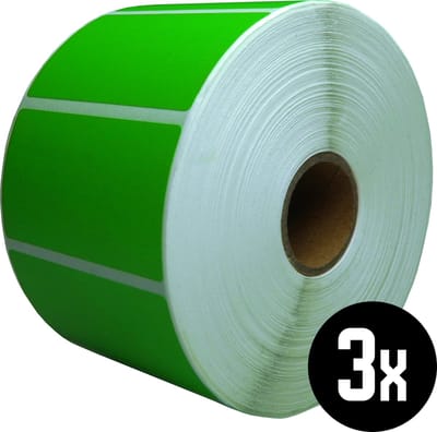 DULA Compatible Zebra Labels 57x32mm - 1500 etiketten per rol - kern 25mm - Groen - Permanent - 3 ro
