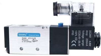 Allecto - Solenoid Ventiel - Pneumatisch - 2 positie 5 weg - DC24V - 4V210-08 - Betrouwbare werking - Geschikt voor diverse toepassingen - PT1/4