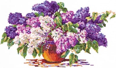 BORDUURPAKKET LILAC BOUQUET - CHUDO IGLA (MAGIC NEEDLE) 40 x 23 cm