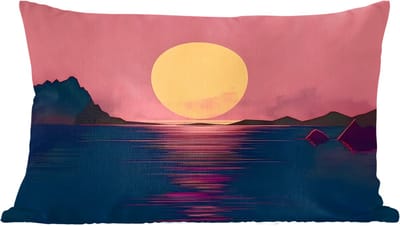Sierkussens - Kussentjes Woonkamer - 60x40 cm - Zon - Geel - Bergen - Water