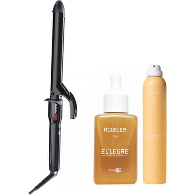 Babyliss PRO Krultang extra lang 25mm + Elleure Modeler Haarlak 300ml + Olie 50ml