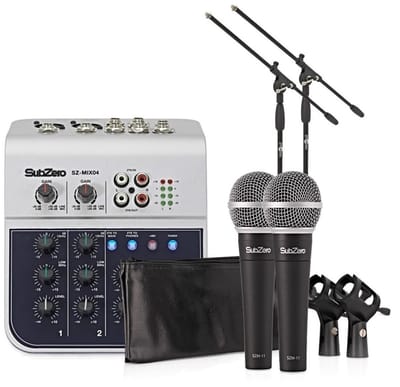 SubZero 4-kanalen Mini Mixer en Microfoon Pakket