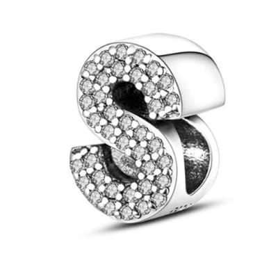 RomyStones – Letter Bedel S – 925 Sterling Zilver – Voor aan je Bedelarmband