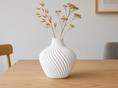 Skushy Vaas Pixgy - Geschikt voor Bouwbloemen - Japandi Designvaas voor Droogbloemen en Kunstbloemen - Sculpturale Decoratieve Vaas - Moderne Woondecoratie - Wit