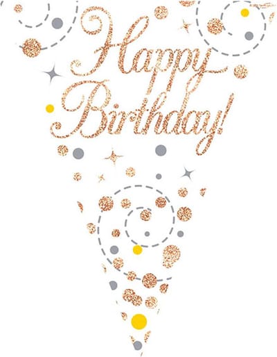 Oaktree - Vlaggenlijn Happy Birthday Rose Gold (4 meter)