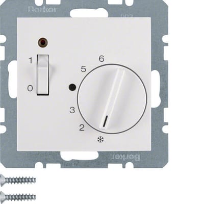 Hager Berker kamerthermostaat met verbreekcontact LED schakelaar - 20301909 - E3H8A