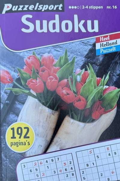 Sudoku puzzelwoordenboek niveau 2-4 stippen nr. 16 sudoku’s 192 pagina’s extra dik vakantie puzzelboek