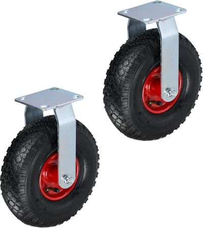 Bokwiel luchtband - set van 2 - 3.00-4 - tot 120 kg - zwart-rood