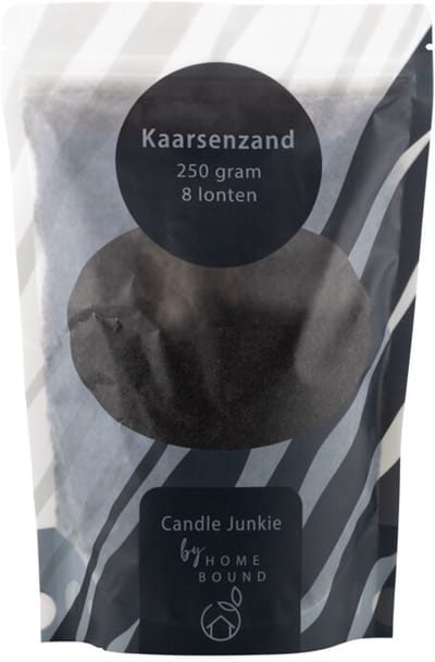 Kaarsenkorrels zak met 8 lonten zwart