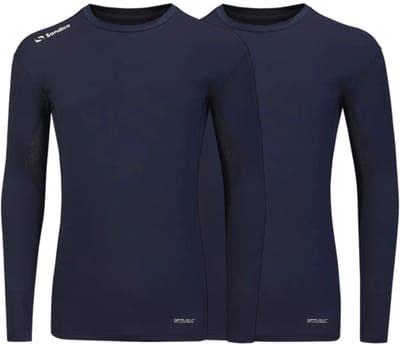 2-Pack Sondico compressie lange mouw sportshirt - heren - Navy - maat S