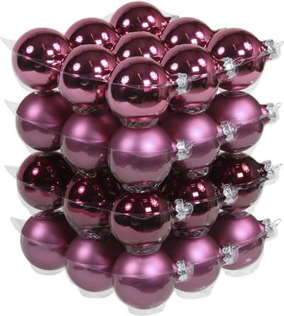 Othmar Decorations kerstballen - 36x st - cherry roze - D6 cm - glas - kerstversiering