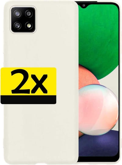 Hoesje - 2 Stuks - Geschikt voor Samsung Galaxy A22 4G - Sterk & Shockproof - Case Siliconen - Back Cover - Telefoon Hoes - Telefoonhoesjes - Wit
