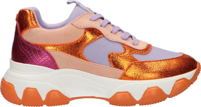 La Strada Sneaker Oranje Multi Textiel Synthetisch - Damesschoenen - Maat - 36