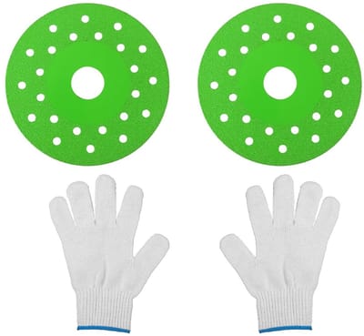 2 Stuks Zaagbladen voor Haakse Slijper met Handschoenen, Ultra-dunne Schijf van 11.5 cm voor Graniet, Tegels en Glasbewerking
