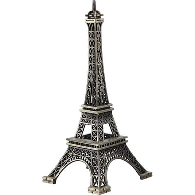 Bronskleurige Parijs Eiffeltoren Figurine Beeld Vintage Legering Model Decor