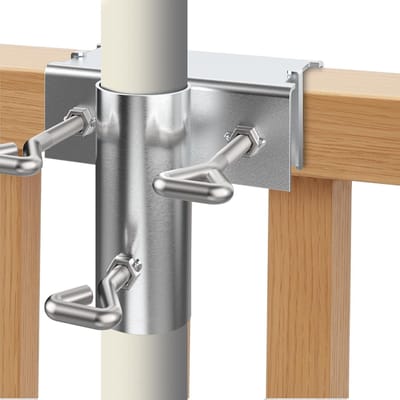 Tafelklem Set - Parasolhouder Metaal - 1 Stuks - Verstelbare Klem tot 4.8 cm - Voor Balkon Terras Tuin - Zilvergrijs