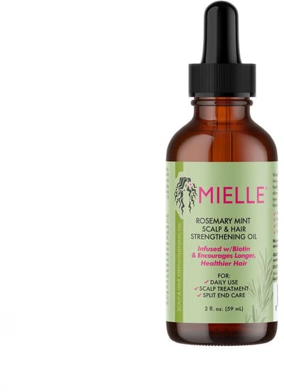 Mielle Natural Organics Rozemarijn & Munt Hoofdhuid- en Haarversterkende Olie, 59 ml, 1 Fles, Sealed Packaging – Natuurlijk & Verzorgend met Kajal Sticker